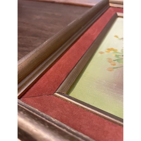 Vintage Original Oil-Acrylic Painting of Flowers-Still Life-on Board in Frame - Picture 12 of 12